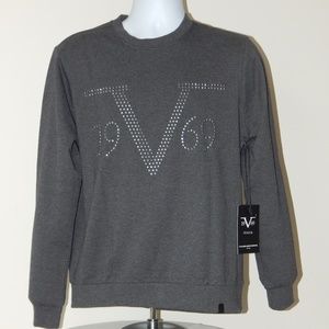 19V69 Italy STUDDED EMBELLISHED FLEECE SWEATSHIRT